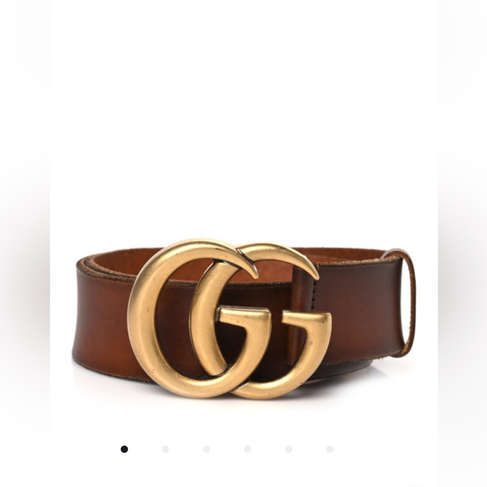 GUCCI Faded Calfskin Double G Wide Belt